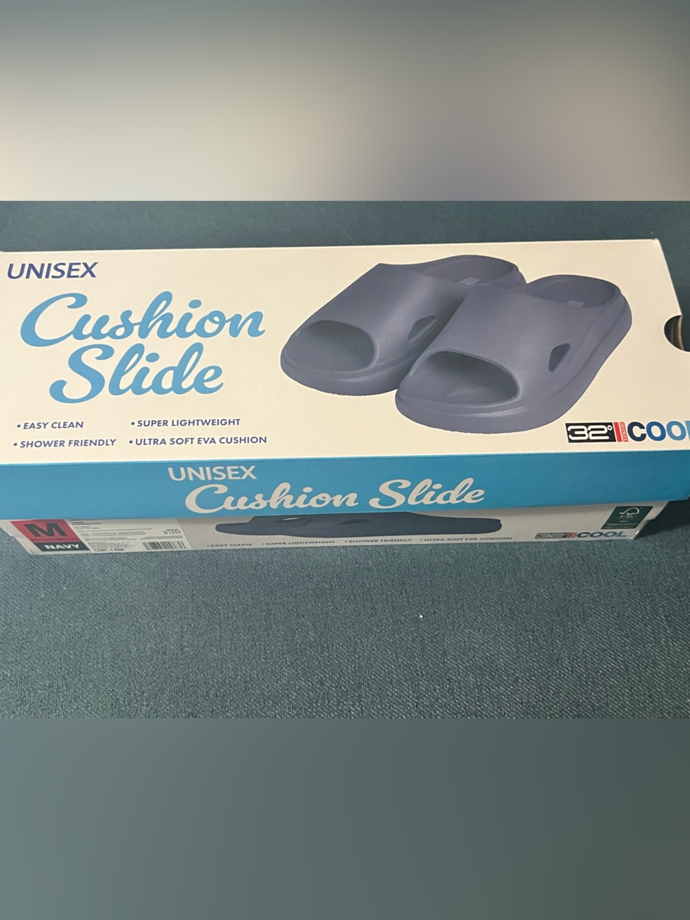 Unisex 32 Cool Navy Slip-On EVA Shower Slide size M 
W-7.5
M-5.5